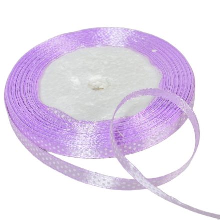 Textil szalag pöttyös világos lila 6mmx22m