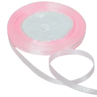 Textil szalag pöttyös világosrózsaszín 6mmx22m