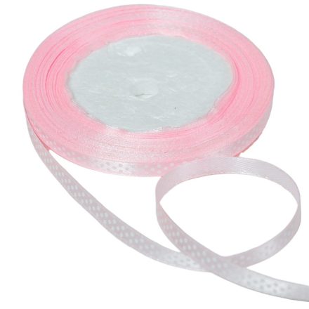 Textil szalag pöttyös világos rózsaszín 6mmx22m