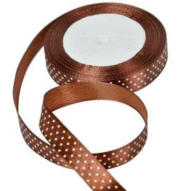 Textil szalag pöttyös sötétbarna 15mmx22m