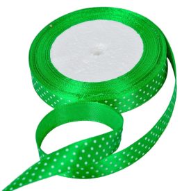 Textil szalag pöttyös sötétzöld 15mmx22m