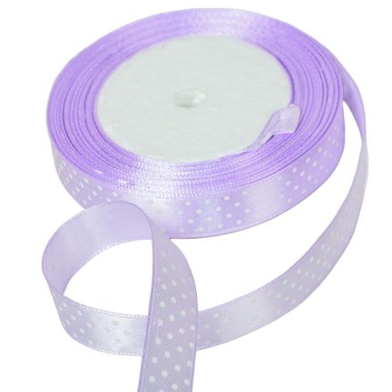 Textil szalag pöttyös világos lila 15mmx22m