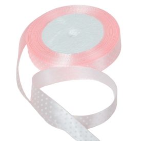 Textil szalag pöttyös világosrózsaszín 15mmx22m