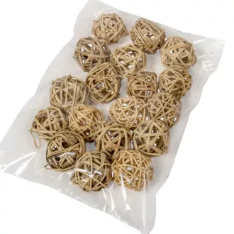 Vesszőlabda 3cm natúr 18db-os