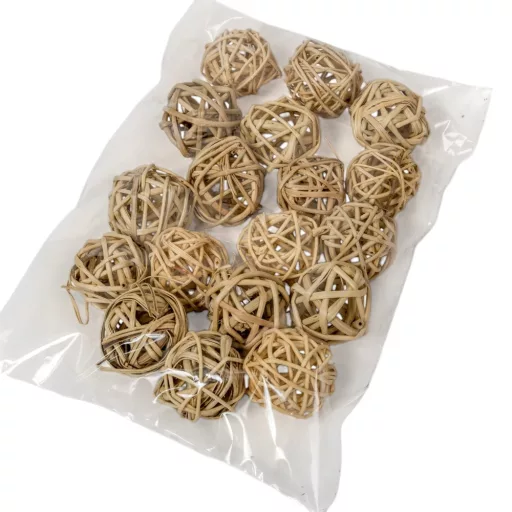 Vesszőlabda 3cm natúr 18db-os