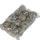 Vesszőlabda 4cm metál ezüst 12db-os