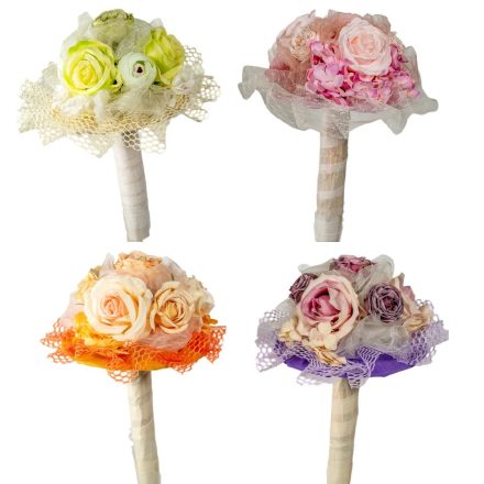 Rózsás, csipkés csokor 30cm