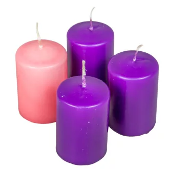   Adventi gyertya matt lila-rózsaszín 40*60mm (db ár) 4db/csom
