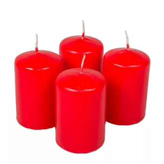 Adventi gyertya matt piros 40*60mm (db ár) 4db/csom
