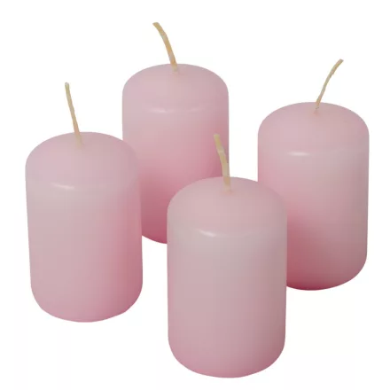 Adventi gyertya matt rózsaszín 40*60mm (db ár) 4db/csom