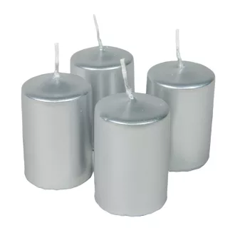 Adventi gyertya metál ezüst 40*60mm 4db/csom (db ár)