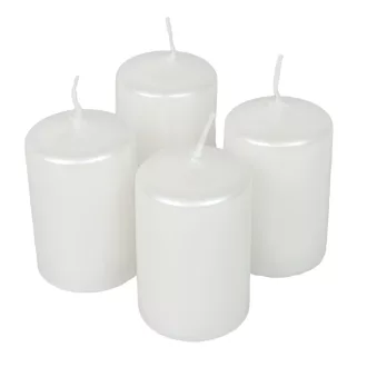 Adventi gyertya metál fehér 40*60mm 4db/csom (db ár)