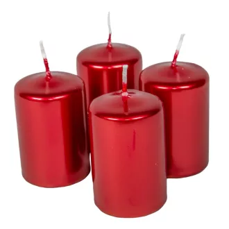Adventi gyertya metál piros 40*60mm 4db/csom (db ár)