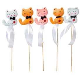 Pálcás plüss cica 5db/ csom (db ár)