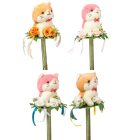 Ballagói csokor plüss cicával, selyemvirággal M40cm