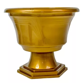 Műanyag nagy talpas tál arany D28cm M24cm