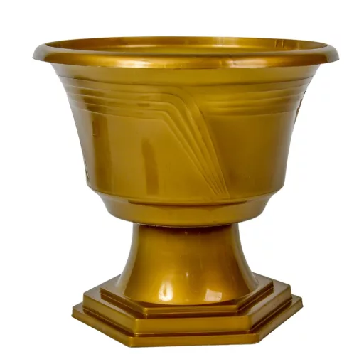 Műanyag nagy talpas tál arany D25cm M23cm