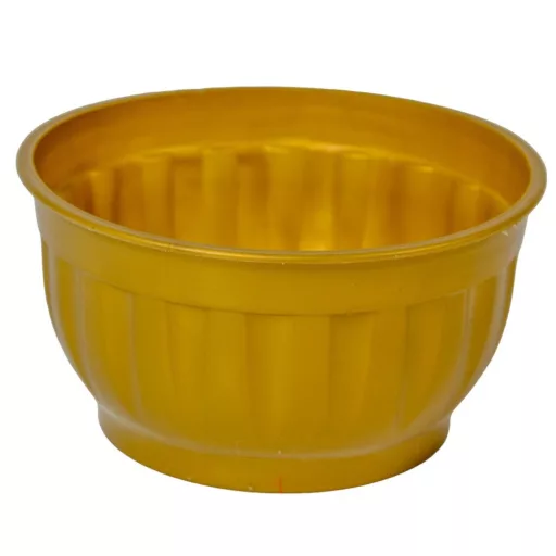 Műanyag bordás tál arany M15cm D8cm