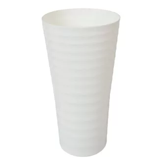 Műanyag váza hullámos oldal fehér D24cm M48cm