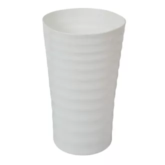 Műanyag váza hullámos oldal fehér D19cm M32cm 