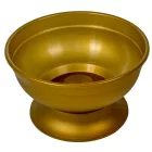 Műanyag nagy kerek talpas tál arany D25cm M14cm