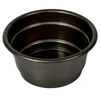 Műanyag közepes  kerek tál grafit D17cm M10cm 