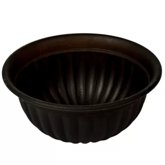 Műanyag kerek bordás tál grafit D26cm M12cm
