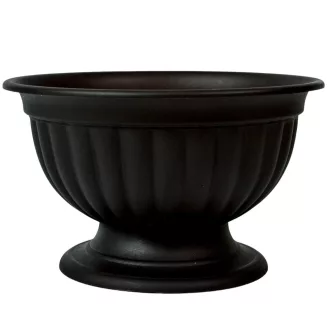 Műanyag kerek talpas bordás tál grafit M26cm D16cm
