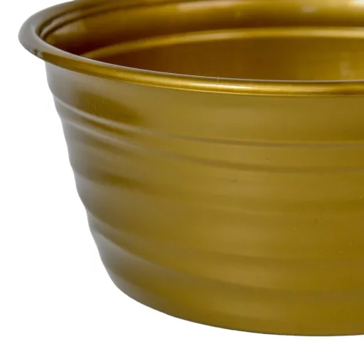 Műanyag kerek hullámos mintás tál arany D19cm M8,5cm