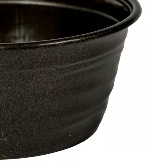 Műanyag kerek hullámos mintás tál grafit D19cm M8,5cm