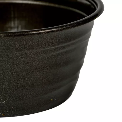 Műanyag kerek hullámos mintás tál grafit D19cm M8,5cm