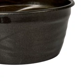 Műanyag kerek hullámos mintás tál grafit D15,5cm M7,5cm