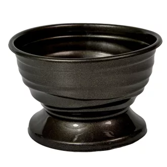 Műanyag  mintás kerek talpas tál grafit D16cm M10cm