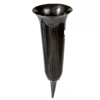Műanyag sírváza leszúrós nagy grafit  D13,5cm M38,5cm