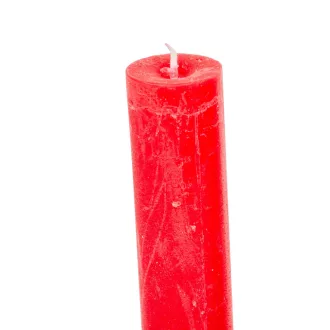 Rusztikus szálas gyertya piros 27x225mm 2db/csom (db ár)