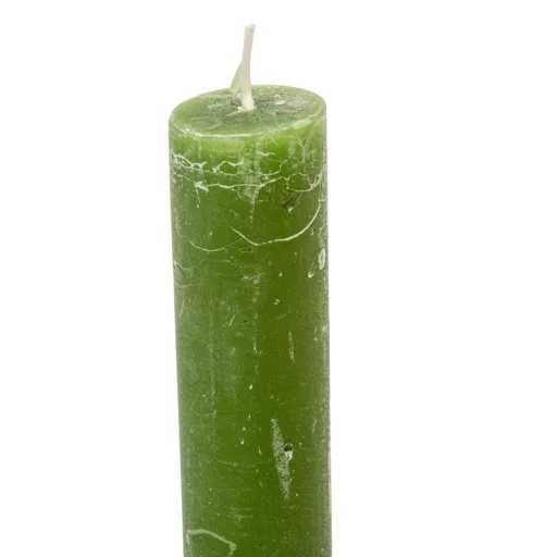 Rusztikus szálas gyertya zöld 27x225mm 2db/csom (db ár)