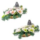 Sírdísz közepes hajóban üvegmécsessel, asztróval és poli kálával M22x38cm