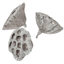 Lótusz 5-8cm metál ezüst 10db-os