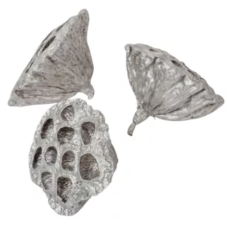 Lótusz 5-8cm metál ezüst 8db-os