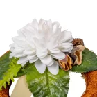 Szizálos széna koszorú szárazvirág díszítéssel barna 15cm 