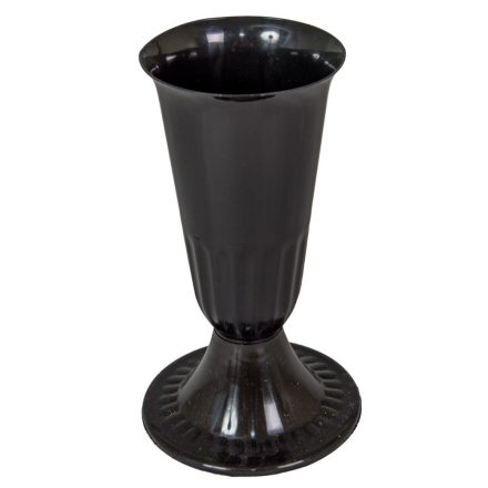 Műanyag talpas váza fekete D12,5cm M26cm
