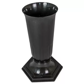 Műanyag talpas váza fekete D15cm M34cm