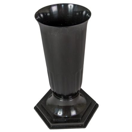Műanyag talpas váza fekete D15cm M34cm 