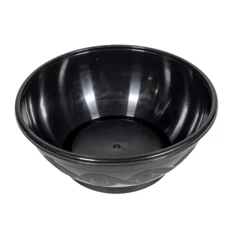 Műanyag kerek tál mintás fekete D18cm M7cm