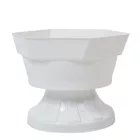 Műanyag szögletes talpas tál fehér D19,5cm M14,5cm