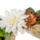 Szizálos széna koszorú selyem és szárazvirággal zöld 20cm