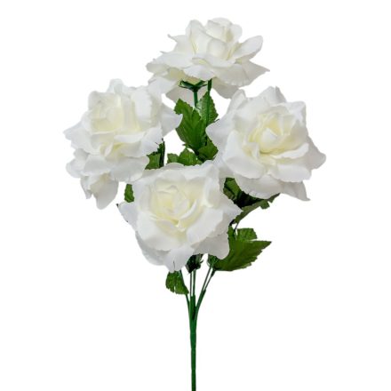 Rózsa csokor 7v. krém M38cm 18db/#