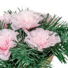 Sírdísz kis arany műanyag tálban selyem szegfű díszítéssel M13x25cm
