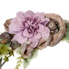 Vessző koszorú selyem dália díszítéssel 20cm