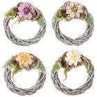 Vessző koszorú selyem dália díszítéssel 20cm